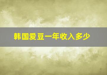 韩国爱豆一年收入多少