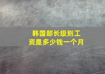 韩国部长级别工资是多少钱一个月