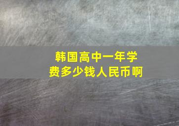 韩国高中一年学费多少钱人民币啊