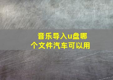 音乐导入u盘哪个文件汽车可以用