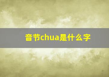 音节chua是什么字