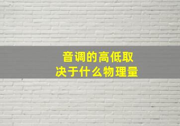 音调的高低取决于什么物理量