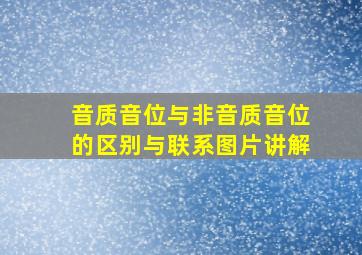 音质音位与非音质音位的区别与联系图片讲解