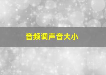 音频调声音大小