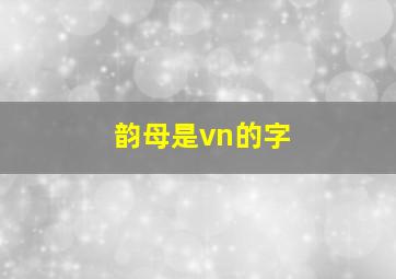 韵母是vn的字