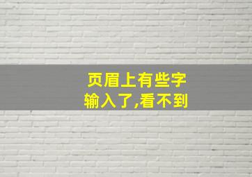 页眉上有些字输入了,看不到