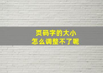 页码字的大小怎么调整不了呢