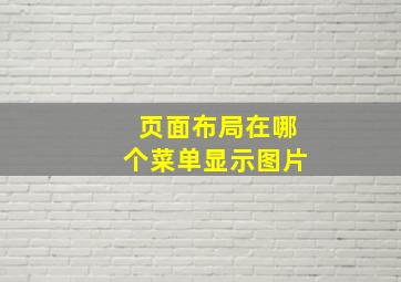 页面布局在哪个菜单显示图片