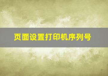 页面设置打印机序列号