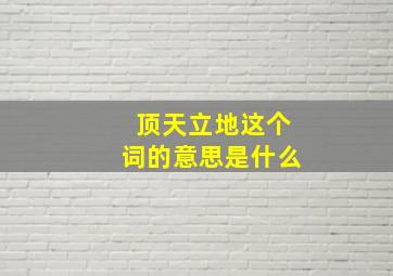 顶天立地这个词的意思是什么