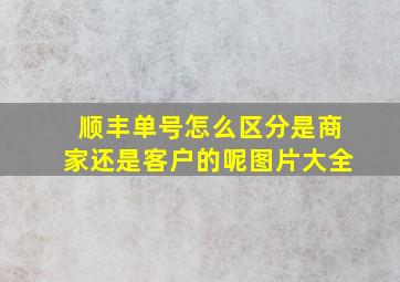 顺丰单号怎么区分是商家还是客户的呢图片大全