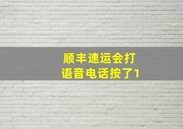 顺丰速运会打语音电话按了1