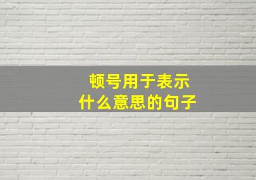 顿号用于表示什么意思的句子