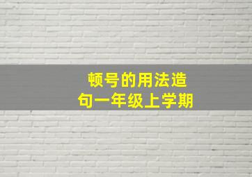 顿号的用法造句一年级上学期