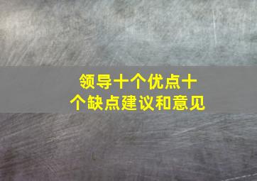 领导十个优点十个缺点建议和意见