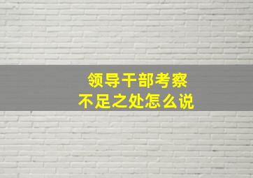 领导干部考察不足之处怎么说