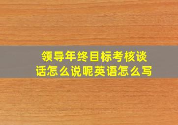 领导年终目标考核谈话怎么说呢英语怎么写