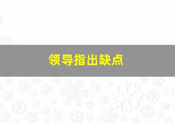 领导指出缺点