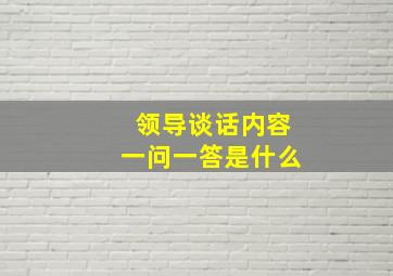 领导谈话内容一问一答是什么