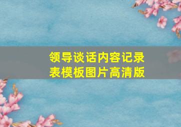 领导谈话内容记录表模板图片高清版