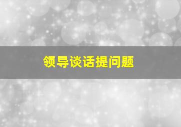 领导谈话提问题