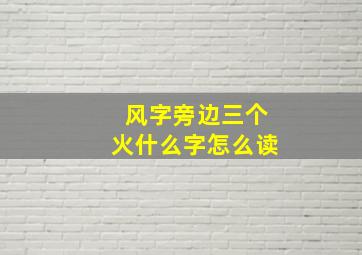 风字旁边三个火什么字怎么读