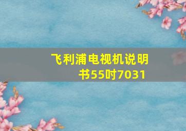 飞利浦电视机说明书55吋7031