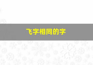 飞字相同的字