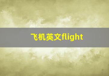 飞机英文flight