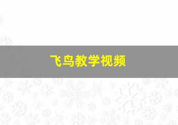 飞鸟教学视频