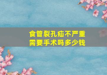 食管裂孔疝不严重需要手术吗多少钱