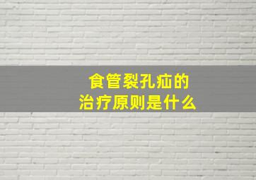 食管裂孔疝的治疗原则是什么