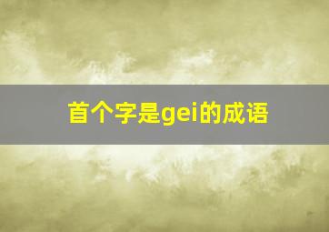 首个字是gei的成语