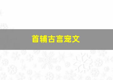 首辅古言宠文