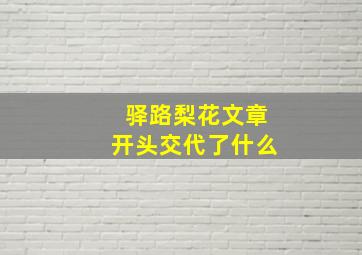 驿路梨花文章开头交代了什么