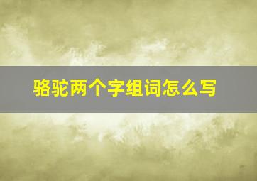 骆驼两个字组词怎么写