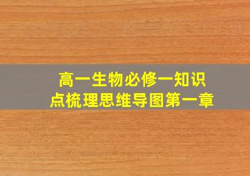 高一生物必修一知识点梳理思维导图第一章