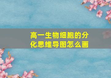 高一生物细胞的分化思维导图怎么画