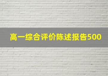 高一综合评价陈述报告500