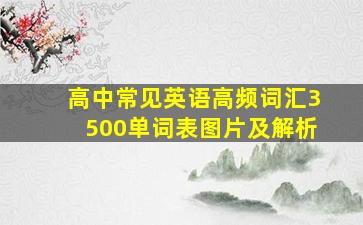 高中常见英语高频词汇3500单词表图片及解析