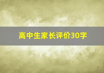 高中生家长评价30字