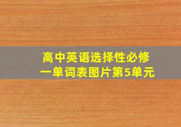 高中英语选择性必修一单词表图片第5单元