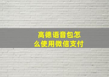 高德语音包怎么使用微信支付