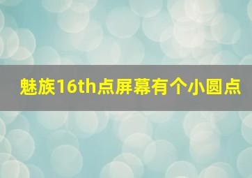 魅族16th点屏幕有个小圆点