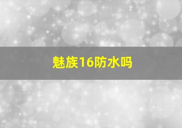 魅族16防水吗