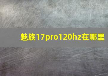 魅族17pro120hz在哪里