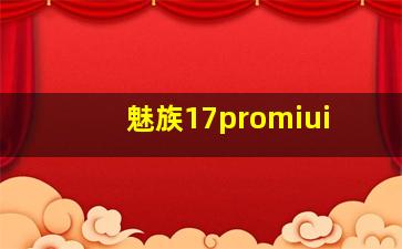 魅族17promiui