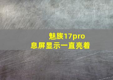 魅族17pro息屏显示一直亮着