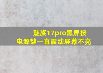 魅族17pro黑屏按电源键一直震动屏幕不亮