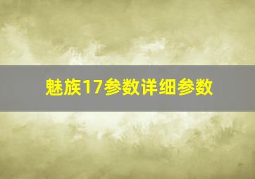 魅族17参数详细参数